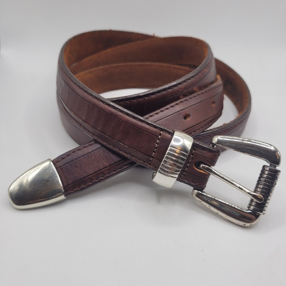 Onyx Brighton Belt 44 Brown Leather Western Cowgirl Southwestern Ranch Rodeo